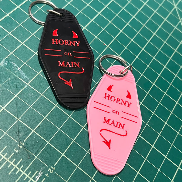 Horny on Main | Motel Keychain